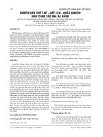 Nghiên cứu thiết kế - chế tạo - khảo nghiệm máy canh tác mía đa năng