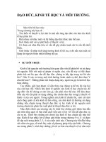 ĐẠO ĐỨC, KINH TẾ HỌC VÀ MÔI TRƯỜNG