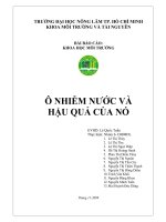 ô nhiễm nước và hậu quả của nó