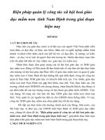 Biện pháp quản lý công tác xã hội hoá giáo dục mầm non  tỉnh Nam Định trong giai đoạn hiện nay