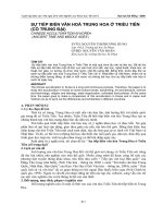 SỰ TIẾP BIẾN VĂN HOÁ TRUNG HOA Ở TRIỀU TIÊN (CỔ TRUNG ĐẠI