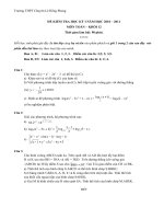 Đề kiểm tra môn toán khối 12
