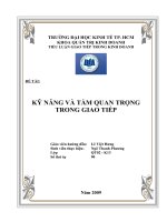 KỸ NĂNG VÀ TẦM QUAN TRỌNG TRONG GIAO TIẾP