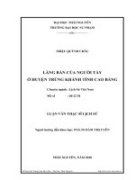 LÀNG BẢN CỦA NGƯỜI TÀY Ở HUYỆN TRÙNG KHÁNH TỈNH CAO BẰNG