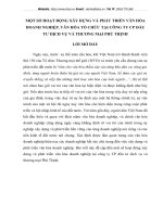 MỘT SỐ HOẠT ĐỘNG XÂY DỰNG VÀ PHÁT TRIỂN VĂN HÓA DOANH NGHIỆP, VĂN HÓA TỔ CHỨC TẠI CÔNG TY CP ĐẦU TƯ DỊCH VỤ VÀ THƯƠNG MẠI PHÚ THỊNH