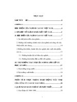 THỰC TRẠNG HOẠT ĐỘNG TIÊU THỤ CỦA CÔNG TY CAO SU SAO VÀNG