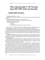 Thực trạng lạm phát ở Việt Nam giai đoạn 2007-2009. Kiểm soát lạm phát
