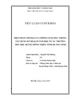 BIỆN PHÁP CHỈ ĐẠO CỦA PHÒNG GIÁO DỤC TRONG XÂY DỰNG KẾ HOẠCH NĂM HỌC Ở CÁC TRƯỜNG TIỂU HỌC HUYỆN ĐÔNG TRIỀU TỈNH QUẢNG NINH