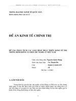 Phân tích các giải pháp phát triển kinh tế thị trường định hướng xã hội chủ nghĩa Việt Nam