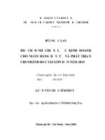 3 Hoạch định chiến lược kinh doanh cho chi nhánh Ngân hàng Đầu tư và Phát triển Bắc Sài Gòn đến năm 2015