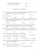 Đề thi môn Vật lý khối 10