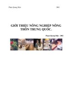 GIỚI THIỆU NÔNG NGHIỆP NÔNG THÔN TRUNG QUỐC