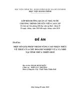 MỘT SỐ GIẢI PHÁP NHẰM NÂNG CAO NHẬN THỨC VỀ THUẾ CỦA CHỦ DOANH NGHIỆP VỪA VÀ NHỎ TẠI TỈNH THỪA THIÊN HUẾ