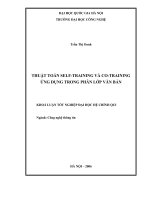 THUẬT TOÁN SELF-TRAINING VÀ CO-TRAINING  ỨNG DỤNG TRONG PHÂN LỚP VĂN BẢN
