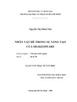 Nhân vật hề trong sự sáng tạo của Shkespeare