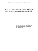 Đánh giá hoạt động xúc tiến hỗn hợp của s-fone trong năm 2004 tại Hà Nội
