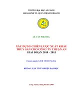 Xây dựng chiến lược xuất khẩu thủy sản cho công ty Thuận An