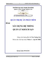XÂY DỰNG HỆ THỐNG QUẢN LÝ KHÁCH SẠN