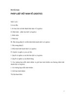 PHÁP LUẬT VIỆT NAM VỀ LOGISTICS