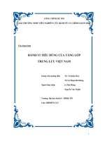 HÀNH VI TIÊU DÙNG CỦA TẦNG LỚP TRUNG LƯU VIỆT NAM