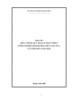 ĐIỀU CHỈNHQUY HOẠCH PHÁT TRIỂN  CÔNG NGHIỆPKHÁNHHÒA ĐẾN NĂM2015,  CÓ TÍNH ĐẾN NĂM2020