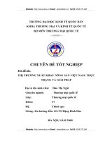 THỊ TRƯỜNG XUẤT KHẨU NÔNG SẢN VIỆT NAM: THỰC TRẠNG VÀ GIẢI PHÁP