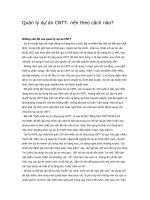 Quản lý dự án CNTT: nên theo cách nào?