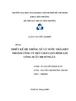 thiết kế hệ thống xử lý nước thải dệt nhuộm công ty dệt chăn len Bình Lợi công suất 200 m3/ngày