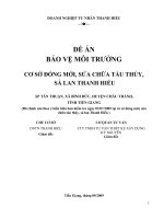 BẢO VỆ MÔI TRƯỜNG  CƠ SỞ ĐÓNG MỚI, SỬA CHỮA TÀU THỦY,  SÀ LAN THANH HIỂU  ẤP TÂN THUẬN, XÃ BÌNH ĐỨC, HUYỆN CHÂU THÀNH,  TỈNH TIỀN GIANG