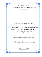Xây dựng chiến lược kinh doanh cho công ty xây dựng sao mai giai đoạn 2006-2010