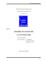 TÌM HIỂU MÃ NGUỒN MỞ  VÀ ỨNG DỤNG PHP