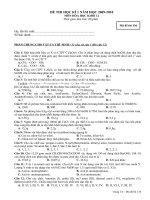 Đề kiểm tra môn hóa học khối 12