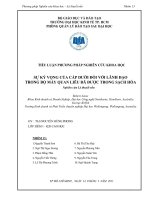 SỰ KỲ VỌNG CỦA CẤP DƯỚI ĐỐI VỚI LÃNH ĐẠO TRONG BỘ MÁY QUAN LIÊU ĐÃ ĐƯỢC TRONG SẠCH HÓA