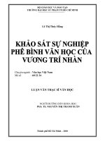 Khảo sát sự nghiệp phê bình văn học của Vương Trí Nhàn