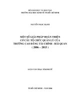 264 Một số giải pháp hoàn thiện cơ cấu tổ chức quản lí của trường Cao đẳng Tài chính – Hải quan (2006 – 2015)