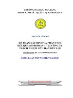 Kế toán xác định và phân tích kết quả kinh doanh tại công ty TNHH Đức lợi