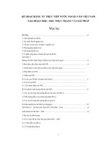 KẾ HOẠCH ĐẦU TƯ TRỰC TIẾP NƯỚC NGOÀI VÀO VIỆT NAM GIAI ĐOẠN 2006 - 2010. THỰC TRẠNG VÀ GIẢI PHÁP