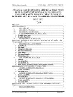 ẢNH HƯỞNG CỦA VIỆC KHAI THÁC NƯỚC DƯỚI ĐẤT ĐẾN TRỮ LƯỢNG, CHẤT LƯỢNG CỦA TẦNG CHỨA NƯỚC PLIOCEN TRÊN VÀ PLIOCEN DƯỚI KHU VỰC TÂY NAM THÀNH PHỐ  HỒ CHÍ MINH