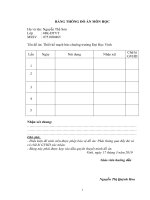 bảng thông đồ án môn học