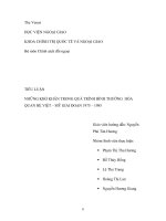 NHỮNG KHÓ KHĂN TRONG QUÁ TRÌNH BÌNH THƯỜNG  HÓA QUAN HỆ VIỆT – MỸ GIAI ĐOẠN 1975 – 1985