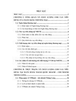 THỰC TRẠNG VỀ CHẤT LƯỢNG CHO VAY TIÊU DÙNG TẠI NGÂN HÀNG NGOÀI QUỐC DOANH – CHI NHÁNH THĂNG LONG