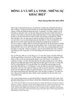 ĐÔNG Á VÀ MỸ LA TINH - NHỮNG SỰ KHÁC BIỆT