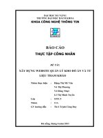 XÂY DỰNG WEBSITE QUẢN LÝ KHO ĐỒ ÁN VÀ TƯ LIỆU THAM KHẢO