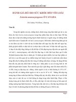 ĐÁNH GIÁ RỦI RO SỨC KHỎE ĐỐI VỚI LOÀI Listeria monocytogenes Ở CANADA