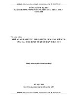 Khả năng làm việc theo nhóm của sinh viên trường ĐH KTQD hiện nay