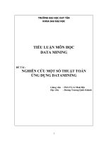 NGHIÊN CỨU MỘT SỐ THUẬT TOÁN ỨNG DỤNG DATAMINING