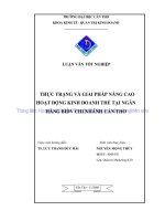 PHÂN TÍCH THỰC TRẠNG, HIỆU QUẢ HOẠT ĐỘNG THẺ TẠI NGÂN HÀNG BIDV CẦN THƠ