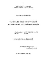 478 Văn hóa tổ chức Công ty Liksin hiện trạng và giải pháp hoàn thiện