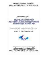 Thực trạng và giải pháp phát triển các hợp tác xã huyện chợ mới tỉnh An Giang đến năm 2009