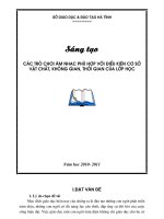 Sáng tại trò troi âm nhạc phù hợp với điều kiện cơ sở vật chất , không gian  của lớp học